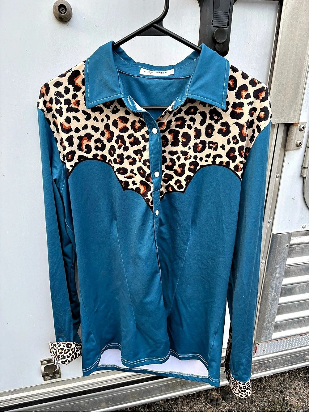 Ranch Dress'n Turquoise Leopard Rodeo Shirt